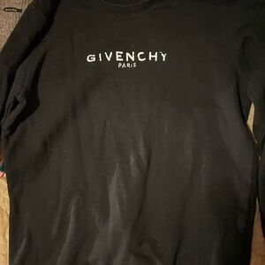 Givenchy Black Crewneck Logo Paris Spell Out Pullover/Sweatshirt Unisex